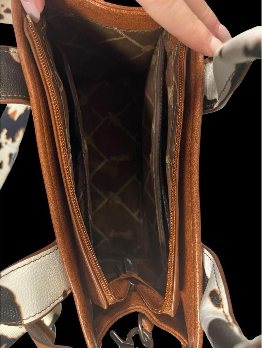 Wrangler Cowprint Crossbody Tote With Matching Wallet - Picture 5 of 8